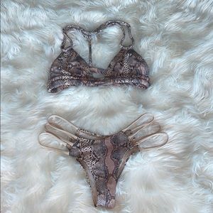 Montce Snake Print Bikini - Brown and Cream
